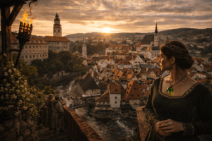 cesky krumlov, medieval town and moldavit stone